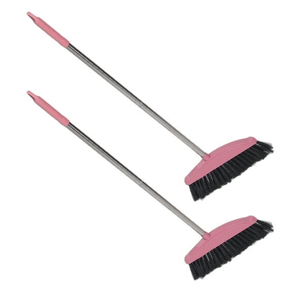 BESTYASH 2Ud Escoba Dura Con Para Patio Y Jardín Color Rosa Resistente
