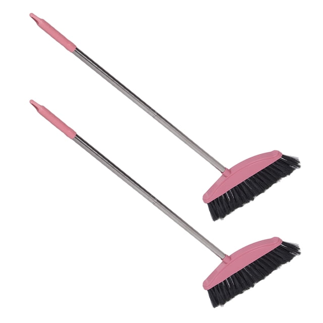 BESTYASH 2Ud Escoba Dura Con Para Patio Y Jardín Color Rosa Resistente