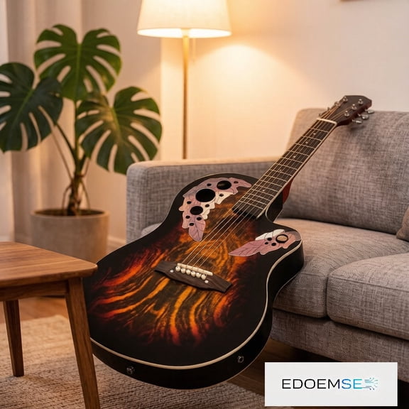 EDOEMSE Acoustic-Electric Guitar 41-Inch Full Size Cutaway Dreadnought Body Spruce Top Rosewood Fingerboard