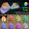 thumbnail image 2 of Greedy Cat Night Light for Kids, 3 Levels Dimmable Cute Kitty Nursery Nightlight with Touch Color Change, Squishy Silicone Rechargeable Bedside Lamp for Baby/Pregnant Mom/Elderly/Adults, 2 of 17