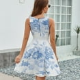 thumbnail image 6 of Modern Navy Blue White Watercolor Elegant Floral Sundress Sleeveless Dress Summer Women Clothes Dress for Women Dresses, 6 of 7
