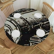 QKZF Train Rectangle Tablecloth Steam Locomotive Transport Railroad Railway Trip Vintage Sketch Tablecloths 42-46