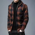 thumbnail image 4 of Suéter de punto con cremallera para hombre, ropa a cuadros, cárdigan, sudaderas con capucha, cremallera, grueso, invierno, rojo, tops, jerséis, casuales, elegantes, baratos y calientes, 4 of 5