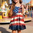 thumbnail image 2 of mgoYE Toddler Girls 4th of July Dress Girls American Flag Outfit Kids Patriotic Independence Memorial Day Dress 1-6 Years(Brick Red,4-5 Years), 2 of 5