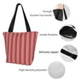 thumbnail image 4 of Bingfone Stripes Red White Women Shoulder Tote Bags Casual Bag Ladies Shopping Handbag, 4 of 7