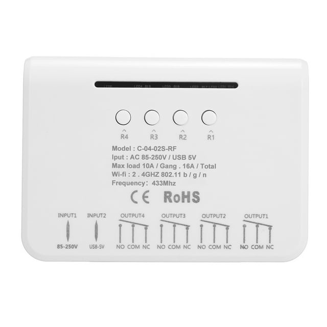 eWeLink Smart Wifi Switch 4 Gang Universal Wireless Light Switch 433MHz RF Remote Wifi Relay Equal to 4CH Pro R2 Ewelink APP Compatible with Amazon Alexa & for Google Home/Nest Smart Home