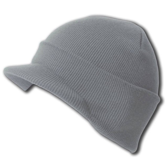 Nuevo visor de beanie de invierno de manguito en blanco, gris de Heather Magic Beanie