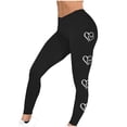 thumbnail image 5 of Feancey Todays Daily Sales Soft Stretchy Leggings for Women Valentines Day High Waist Tummy Control Yoga Pants Cute Love Heart Print Seamless Workout Tights Black XXL, 5 of 7