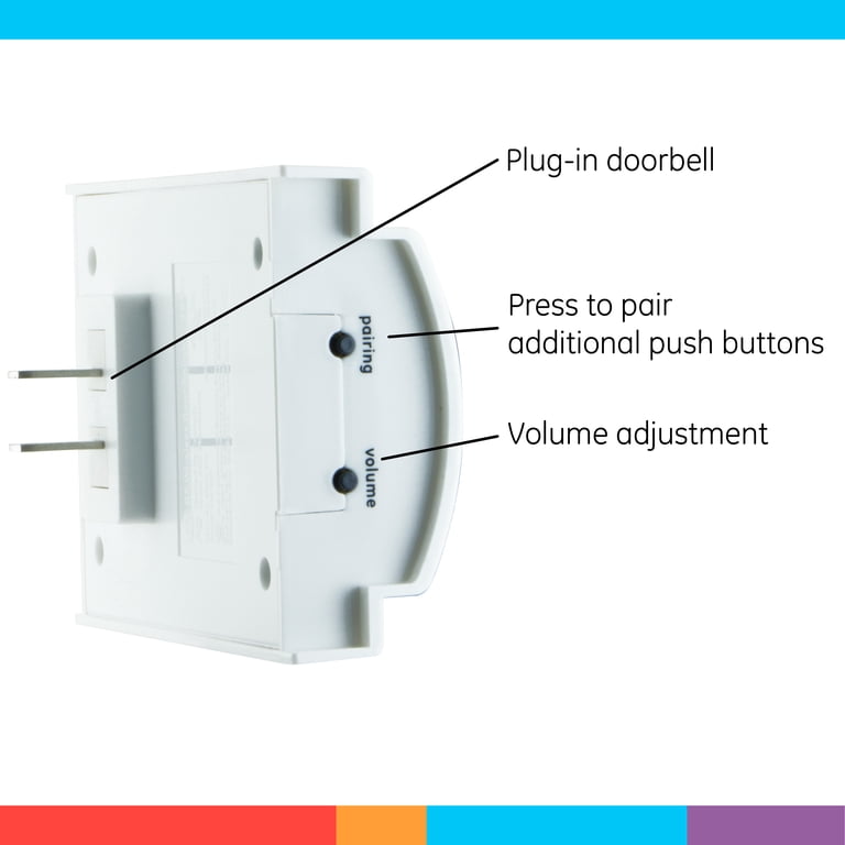 GE Plug-in 8-Melody Doorbell Kit, 2 Push Buttons, White photo 4