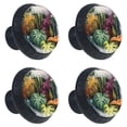 thumbnail image 2 of 4 Pcs Tropical Leaves Knobs for Kitchen Cabinet Cupboard Dresser Bookcase Drawer Pulls Handles Round Home Decor, 2 of 8