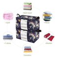 thumbnail image 5 of WOBOGO Astronauts Riding Unicorns Pattern Clothes Storage 2Pack Foldable Thick Fabric Blanket Organizer Bag with Handle 24.8×16.93×16.17in, 5 of 7