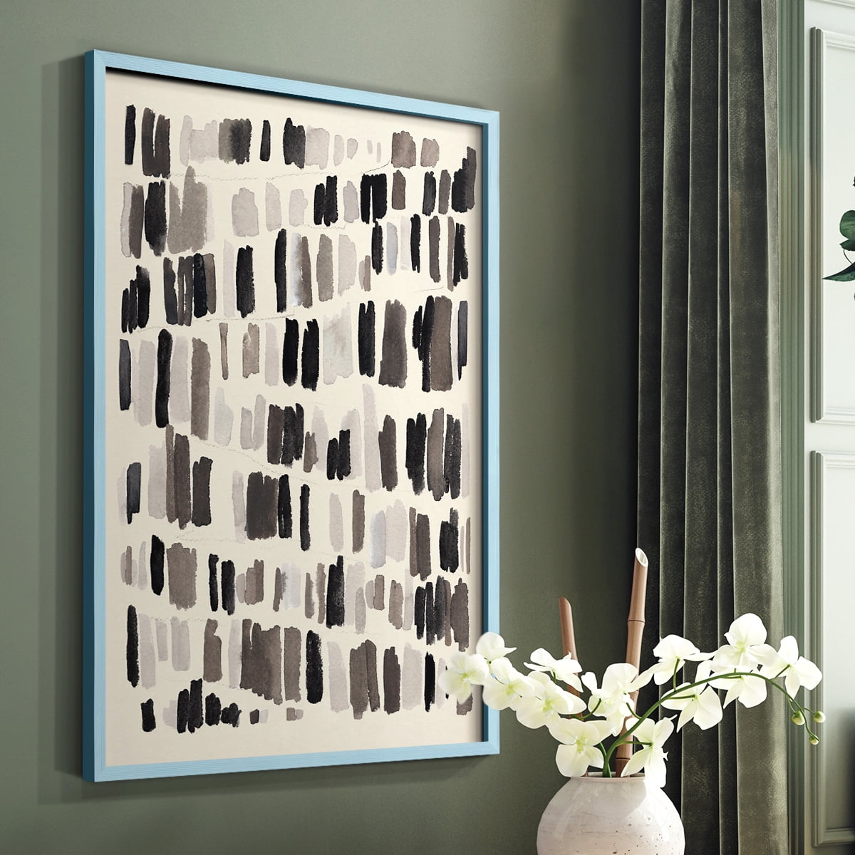Chalk and Flint I Framed Print in Blue Solid Wood Framed Print No Nail Hanging
