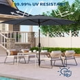 thumbnail image 5 of 9Ft Patio Umbrella with Solar Lights,Outdoor Steel Polyester Market Patio Umbrella With 32 LED Lights,8 Ribs Market Umbrella With Push Button Tilt Easy Push Button,Tilt,Table Compatible（without base）, 5 of 7