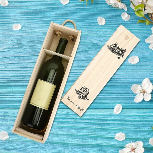 Caja de vino tinto ANGGREK Delicado Contenedor de Almacenamiento de madera