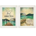 thumbnail image 2 of Set Of Two Right Direction Or Adventure 1 White Framed Print Wall Art, 2 of 3