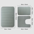 thumbnail image 3 of 3 Pcs Memory Foam Bath Mats Soft Absorbent Bathroom Rugs,Machine Washable Easy to Clean, Grey, 3 of 9