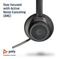 thumbnail image 4 of Plantronics - Voyager Focus UC con base de carga (poliéster) - Auriculares Bluetooth duales (estéreo) con micrófono de brazo - Compatibles con PC/Mac con USB-A - Compatibles con Teams (certificado), Z, 4 of 5