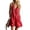 A438 Red, variant on Women's Summer Casual Romper V Neck Sleeveless Short Jumpsuits Button Down Overalls with Pockets Lightweight Lounge Playwear Beach Vacation Essential
