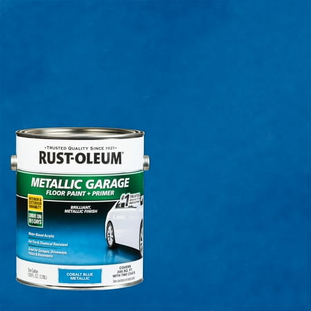 Rust-Oleum Metallic Garage Floor Paint and Primer Cobalt Blue Acrylic Paint Primer, 2 gal, 2 Pieces 2 Pack