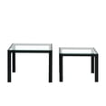 thumbnail image 5 of Nesting Coffee Table Set of 2, Square Modern Stacking Table with Tempered Glass Finish for Living Room,Transparent, 5 of 9
