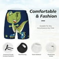 thumbnail image 4 of Kdxio Dino Playing Roller Skate Print Men'S Swim Trunks With Compression Liner 7 Inch Inseam Quick Dry Swim Shorts, 4 of 7