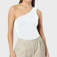thumbnail image 2 of Women's One Shoulder Bodysuit, Slim Fit, Sleeveless, Backless Top with Neckline, Polyester & Spandex, 2 of 4