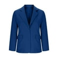 thumbnail image 5 of Fnooota Women's Blazer Jackets, Buttons Casual Long Sleeve Lapel Blazers with Pockets Blue Size XL, 5 of 7