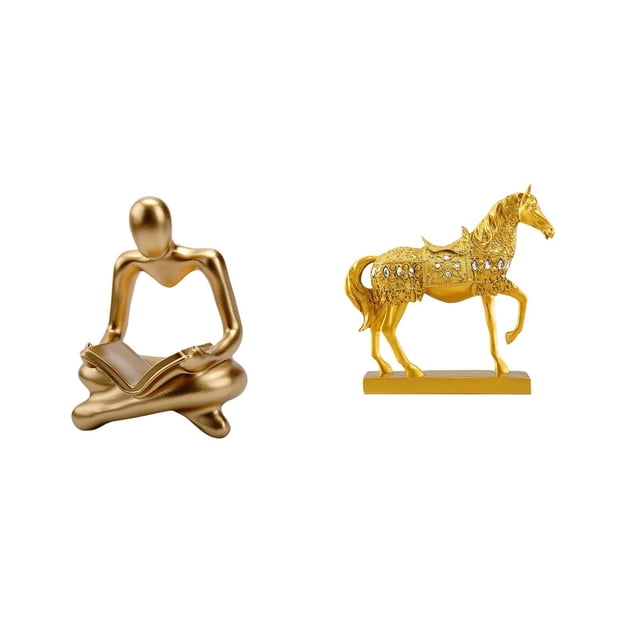 Figura de pensador abstracto, estatua de caballo, resina artística, decoración para el hogar, escultura humana coleccionable, decoración moderna, adec