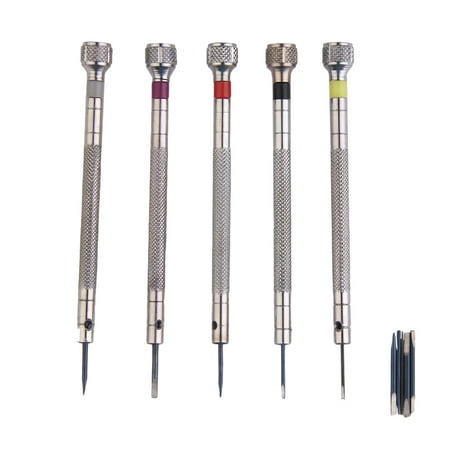 

Yucurem Mini 5pcs Screwdriver Silver Alloy Steel Screwdriver Set for Tool Repair Install