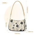 thumbnail image 3 of FORMRS Womens Shoulder Bag with Chain Strap Clutch Purse Cute Tote Handbag, Small Black Flowers, 3 of 7