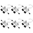 thumbnail image 4 of EIMELI 6Pcs Metal Skirt & Trouser Hangers with Clips - Silver & Black, 4 of 6