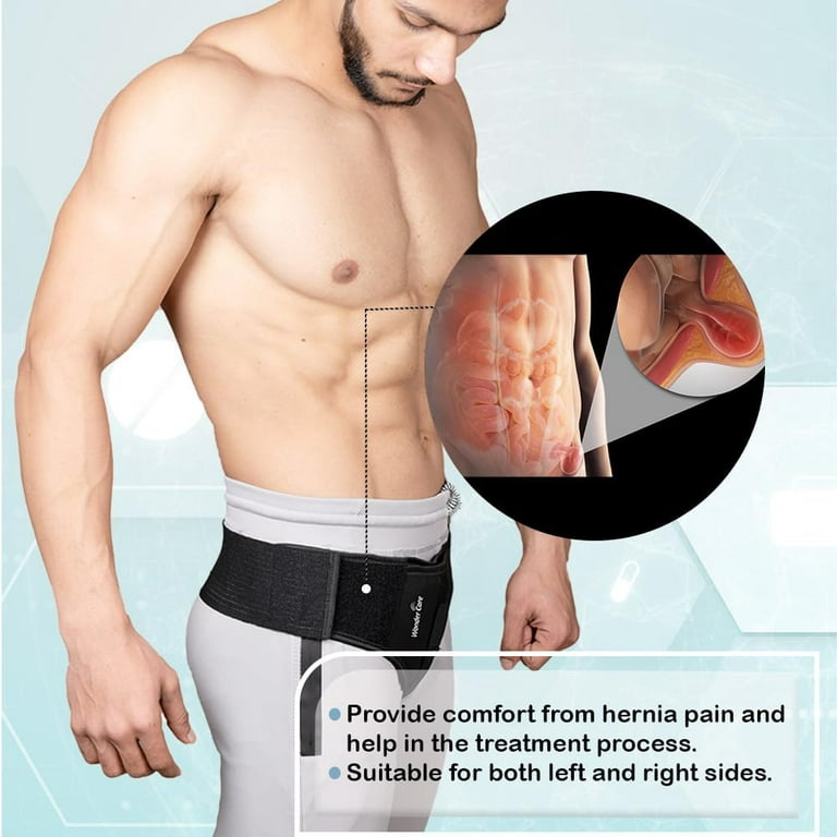 Wonder Care- Inguinal Hernia Support post-surgery Hernia pain relief Truss  Brace for Double Inguinal or Sports Hernia with 2 Removable Compression