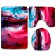 thumbnail image 1 of Juego de alfombras de baño ABPHQTO Acuarela Azul Rojo 3 piezas, 1 of 2