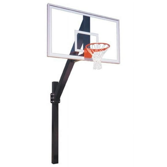 Legend Arena Steel-Glass In Ground Fixed Height Basketball System, Gold