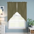 thumbnail image 6 of Sage Green Kitchen Window Curtains, Swag Curtains Valance for Bedroom Living Room Bathroom, Brown Solid Color Simple Abstract Rod Pocket Window Treatment Curtain Block Drapes 2 Panels 28"x36", 6 of 9