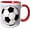 Red, variant on Soccer Ball Champ" Two Tone Blue Mug