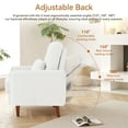 thumbnail image 3 of DREAMSIDEA Accent Chair with Storage Ottoman, Adjustable Backrest Lounge Chair with Footrest, Corduroy Reading Chair with Pillow and Side Pockets for Living Room & Bedroom-White, 3 of 6