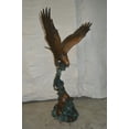 thumbnail image 4 of Nifao Flying Eagle on Wave Bronze Statue – Garden Outdoor Decor Sculpture, 25"L x 35"W x 57"H, 4 of 11