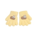 thumbnail image 4 of Krdevn Kids Five Finger Fuzzy Gloves Cute Bunny Applique Decor Soft Plush Thermal Warm Stretch Handwear for Boys Girls Cold Weather Daily Outdoor Winter Activities, 4 of 5