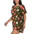 thumbnail image 2 of Fotbe red green coffee cup Print Pajama Set for Women 2 Piece Loungewear Short Sleeve Tops and Shorts Set Soft Sleepwear-XX-Large, 2 of 7