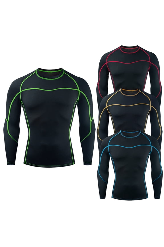 Compression Shirts Men Long Sleeve Athletic Workout Shirt Quick Dry Base Layer T Shirts Gym Running Tops for Basketball