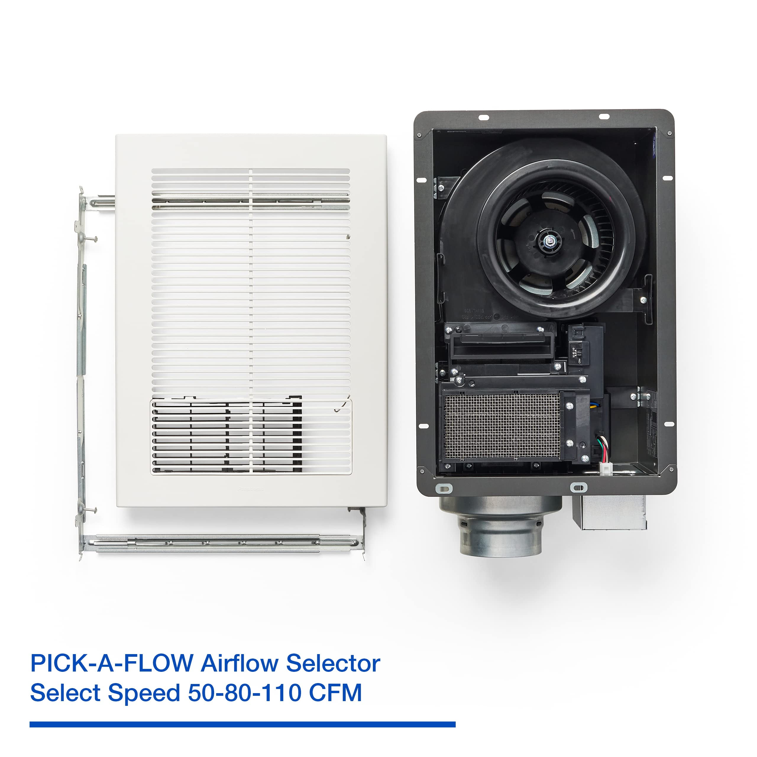 Panasonic WhisperWarm Ceiling Mount Bathroom Exhaust Fan with LED Light & Heater, 50-80-110 CFM, FV-0511VHL1