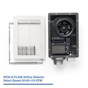 Panasonic WhisperWarm Ceiling Mount Bathroom Exhaust Fan with LED Light & Heater, 50-80-110 CFM, FV-0511VHL1