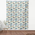 thumbnail image 3 of Whale Fabric by the Yard, Repeating Pattern with Colorful Cartoonish Aquatic Mammal Animals on Plain Backdrop, Upholstery Fabric for Dining Chairs Home Decor Accents, 1 Yard, Multicolor by Ambesonne, 3 of 4