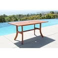 thumbnail image 2 of Vifah V189 Outdoor Wood Rectangular Table with Curvy Legs, Natural Wood Finish, 59 by 36 by 29-Inch, 2 of 5
