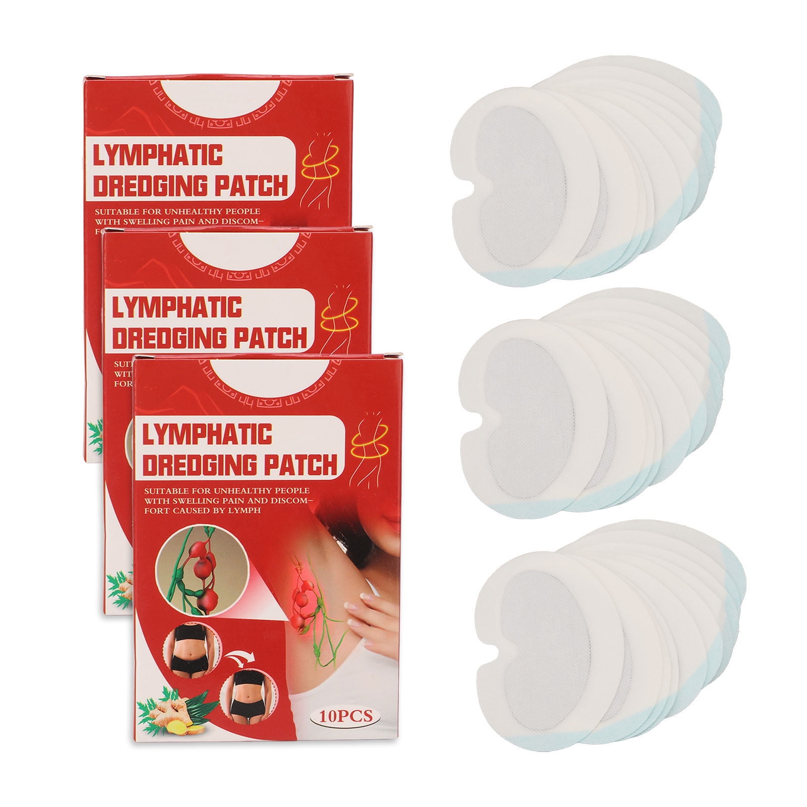 Lymphatic Drainage Patch, Self Adhesive Promote Blood Circulation Lymph Care Patch 3 Boxes Boxed