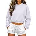 thumbnail image 5 of Womens Mock Neck Sweatshirts Long Sleeve Loose Fit Cropped Shirts Casual Soft Trendy Shirts Basic Tees Cute Y2K Fashion Pullover Top Tunics 2026 Fall Outfits fashion clothing Black XL, 5 of 5