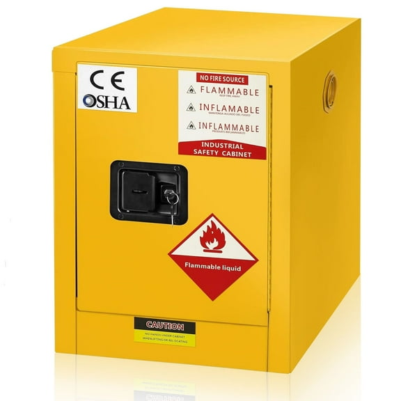 Fireproof Cabinet 18" x 18" x 23", Galvanized Steel Safety Cabinet, Fireproof Battery Charging Cabinet, for Commercial Industrial and Home Use, Yellow: Industrial & Scientific