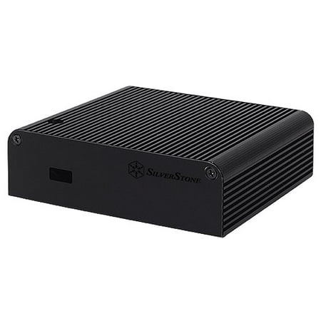 Silver Stone Technologies PT14B-H1D2 NUC Case with Top Cover Heat-Pipe, 1x HDMI Port & 2x Display Ports - Black