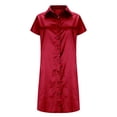 thumbnail image 5 of Purcolt Nightgowns for Women Soft Satin Button Down Collared Sleep Shirtdress Short Sleeve Mini Nightshirt Boyfriend Pajamas Nightdress, 5 of 8